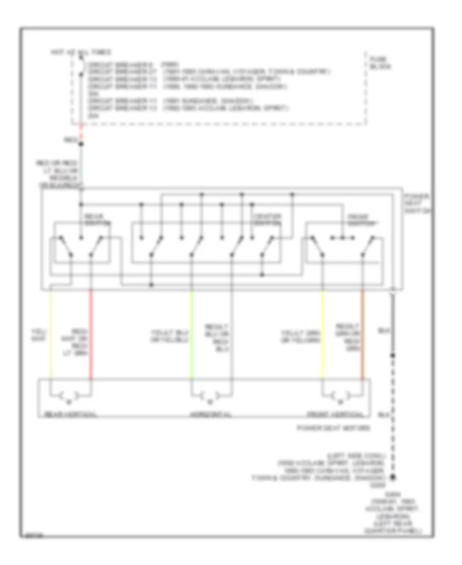 Power Seat Wiring Diagram for Dodge Shadow ES 1991