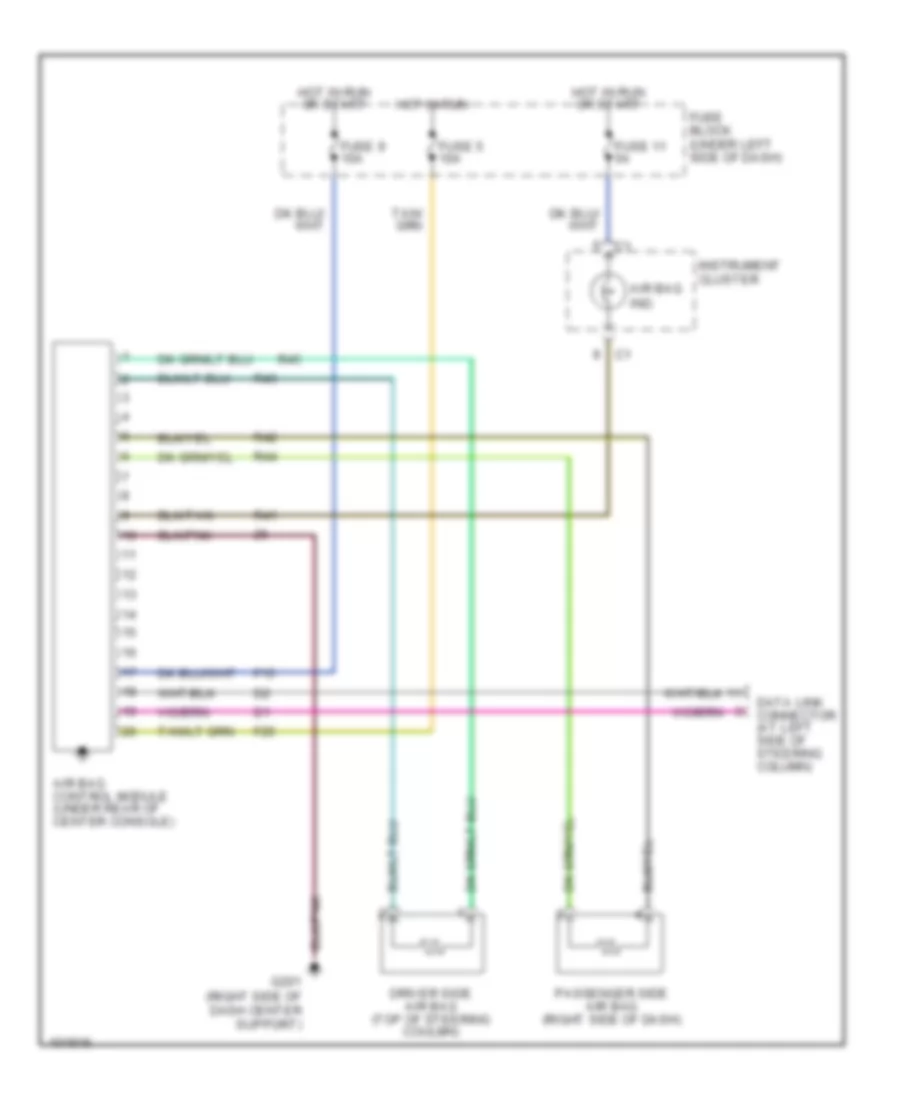 Supplemental Restraint Wiring Diagram for Dodge Neon 1998