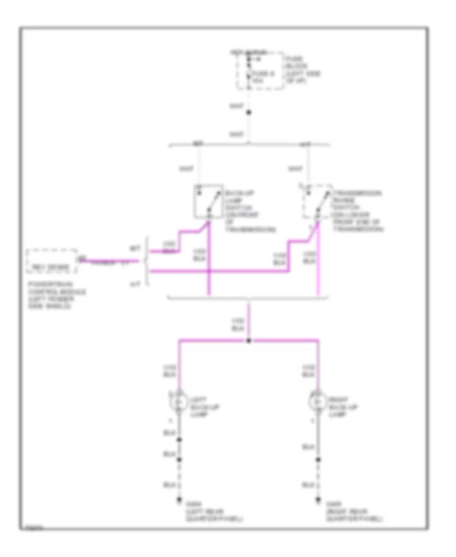 Back up Lamps Wiring Diagram for Dodge Neon Sport 1995