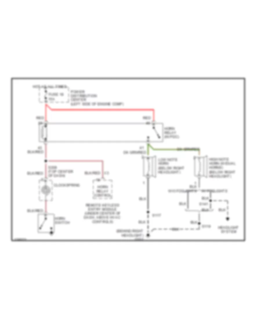 Horn Wiring Diagram for Dodge Neon R T 2001