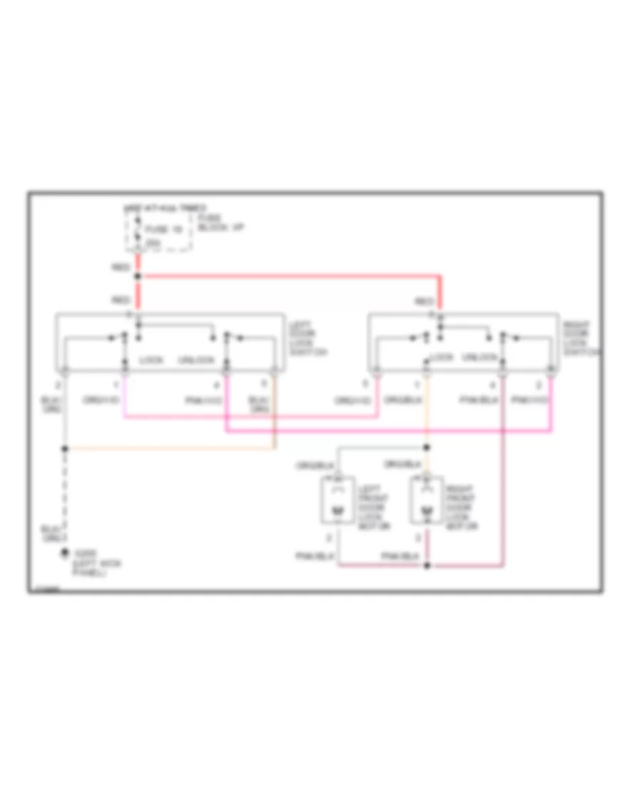 Power Door Lock Wiring Diagram for Dodge Pickup R1995 1500