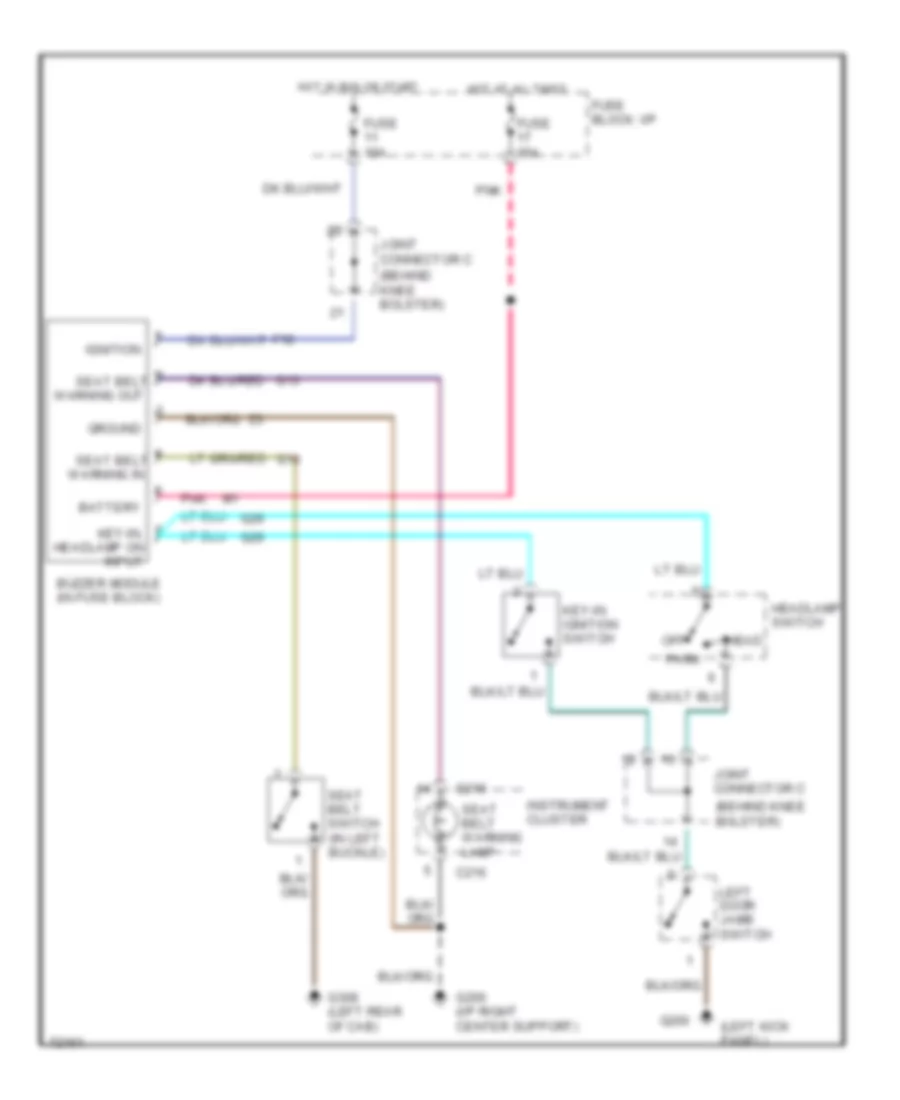 Warning System Wiring Diagrams for Dodge Pickup R1995 1500