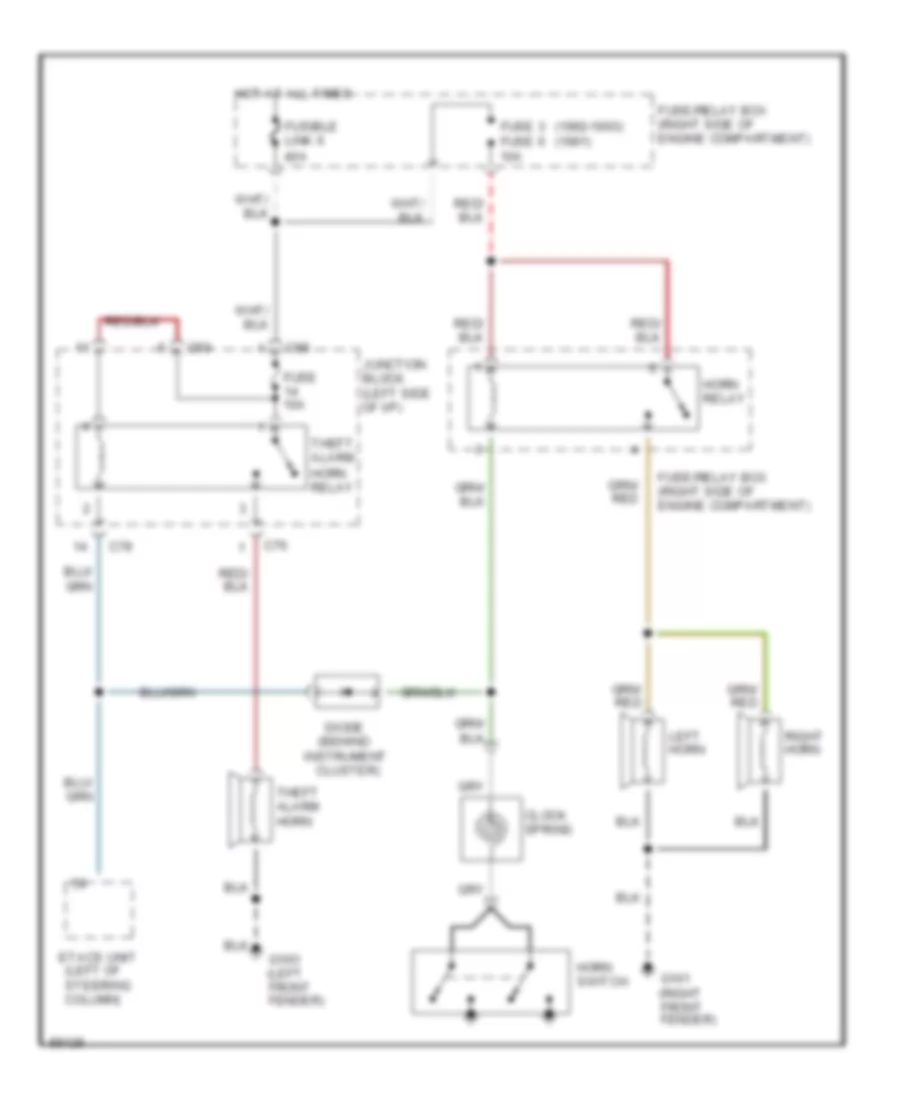 Horn Wiring Diagram with Anti theft for Dodge Stealth 1991