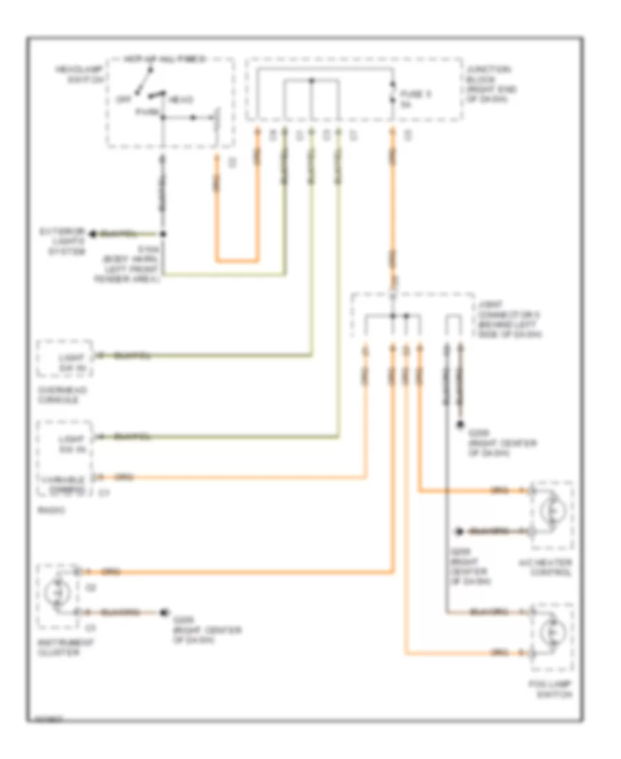 Instrument Illumination Wiring Diagram for Dodge Pickup R1998 1500