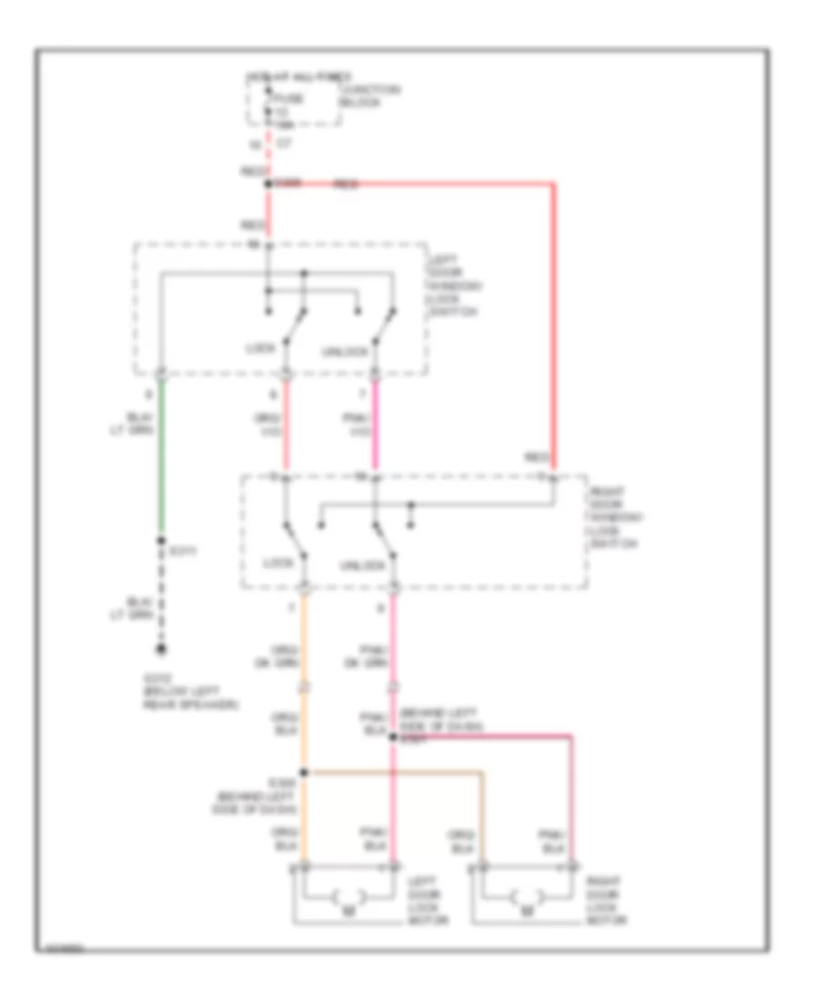 Door Lock Wiring Diagram for Dodge Pickup R1998 1500