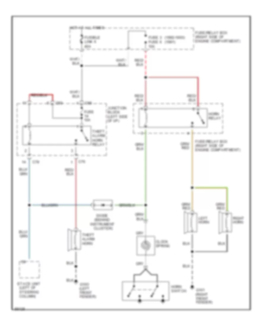 Horn Wiring Diagram with Anti theft for Dodge Stealth R T 1991