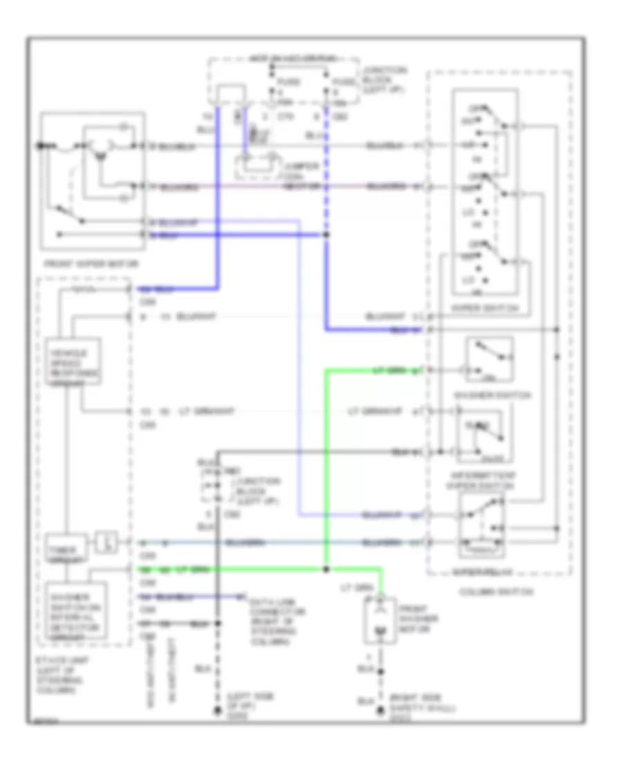 Front Wiper Washer Wiring Diagram for Dodge Stealth R T 1991