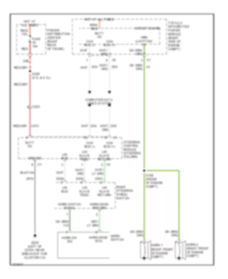 Horn Wiring Diagram Except Touring for Dodge Charger SE 2010