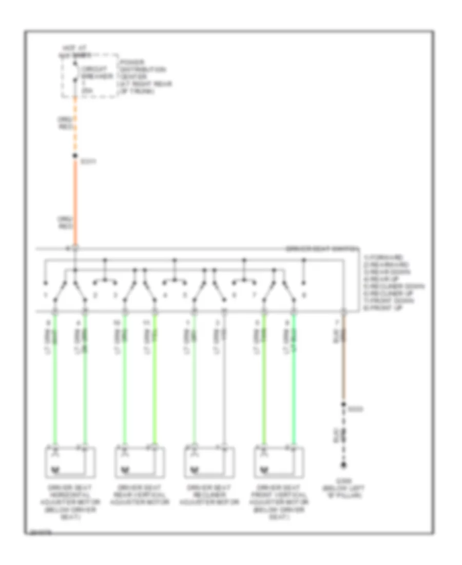 Driver Power Seat Wiring Diagram for Dodge Charger SE 2007