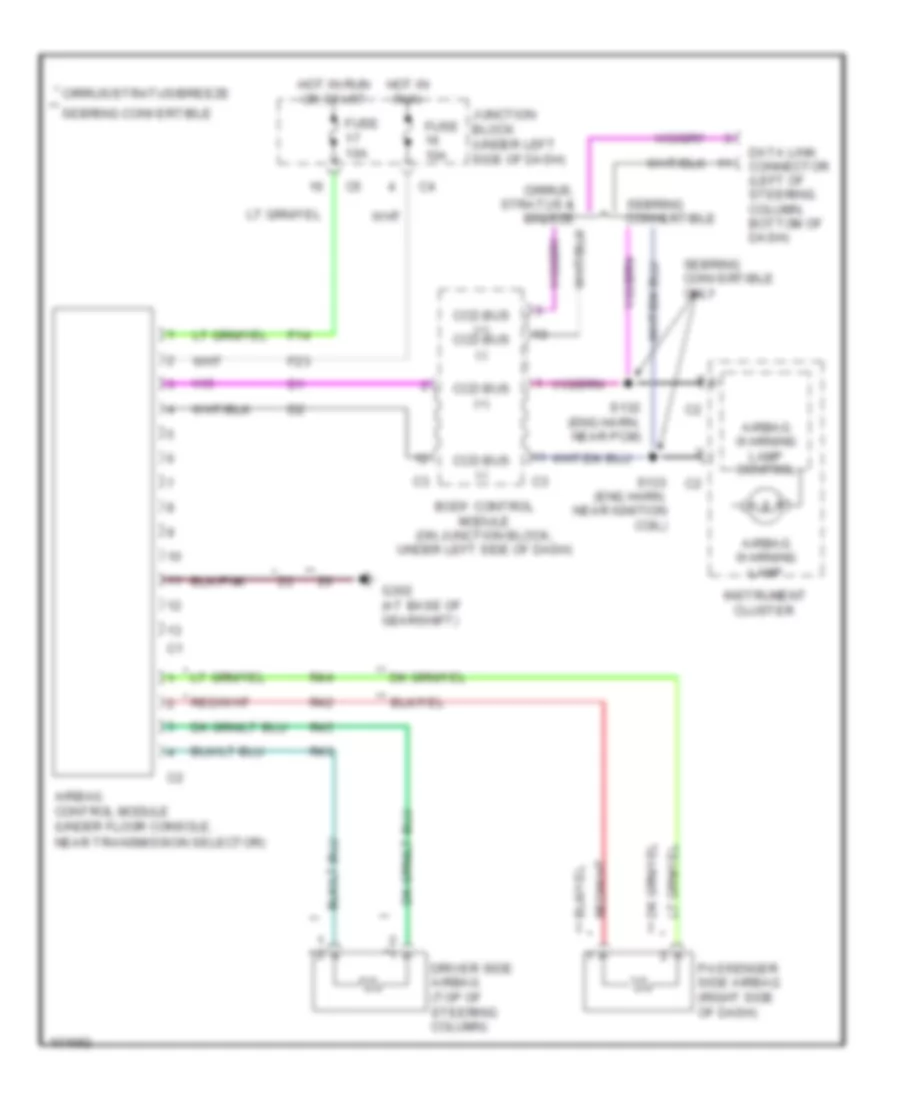 Supplemental Restraint Wiring Diagram for Dodge Stratus ES 1998