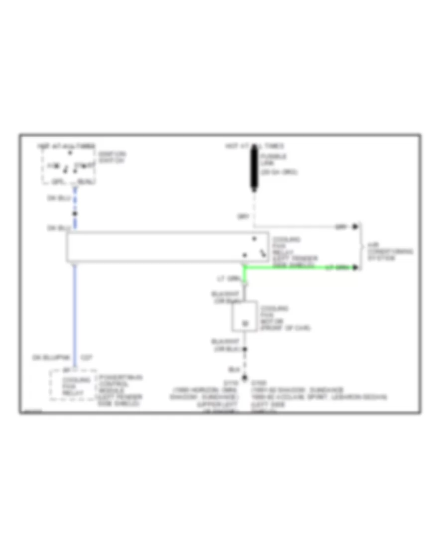 Cooling Fan Wiring Diagram for Dodge Omni America 1990