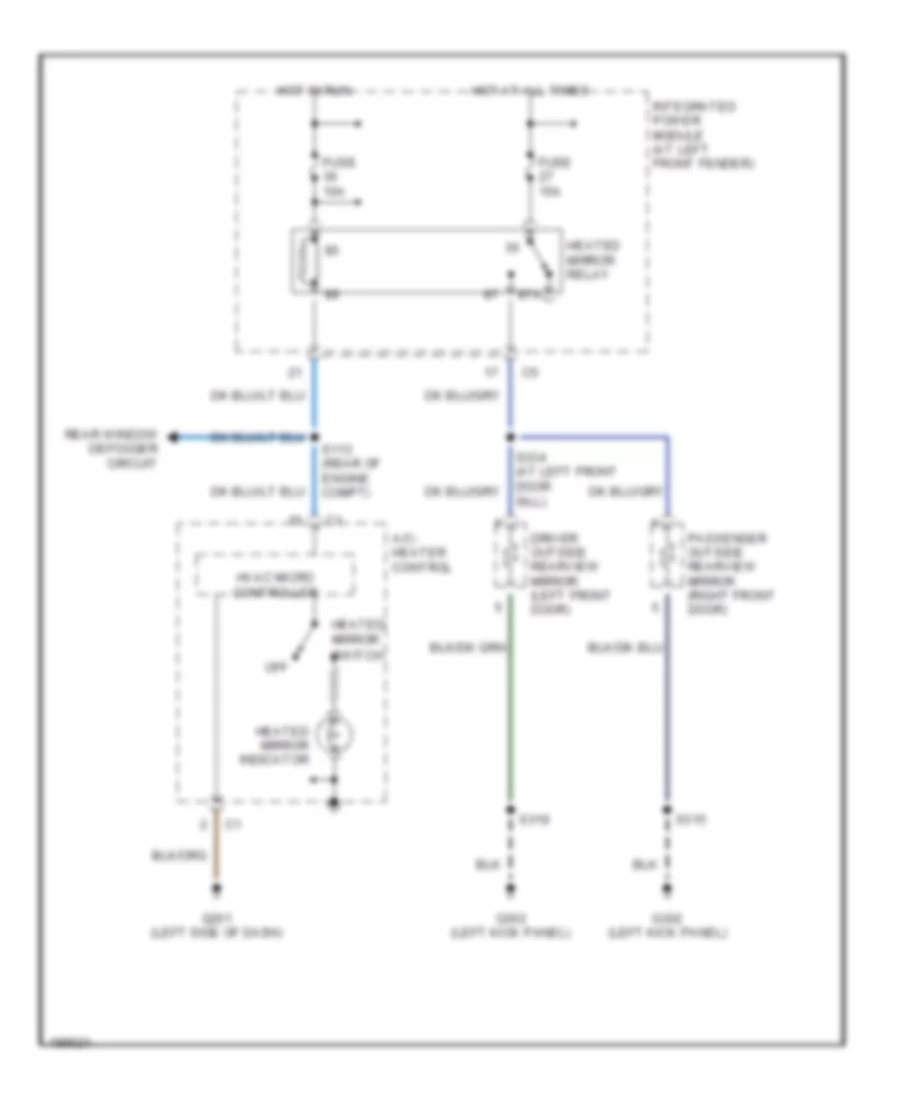 Heated Mirrors Wiring Diagram for Dodge Pickup R2005 1500