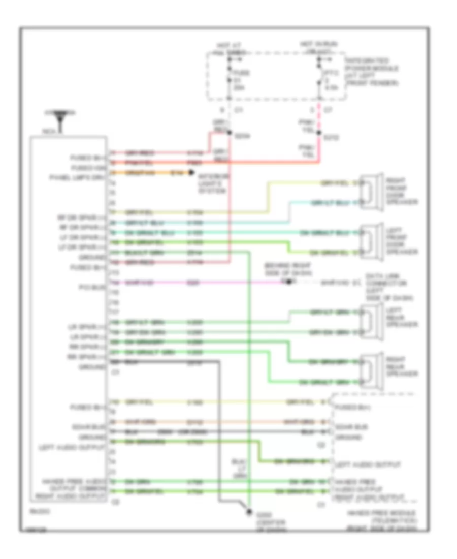 Radio Wiring Diagram Base for Dodge Pickup R2005 1500