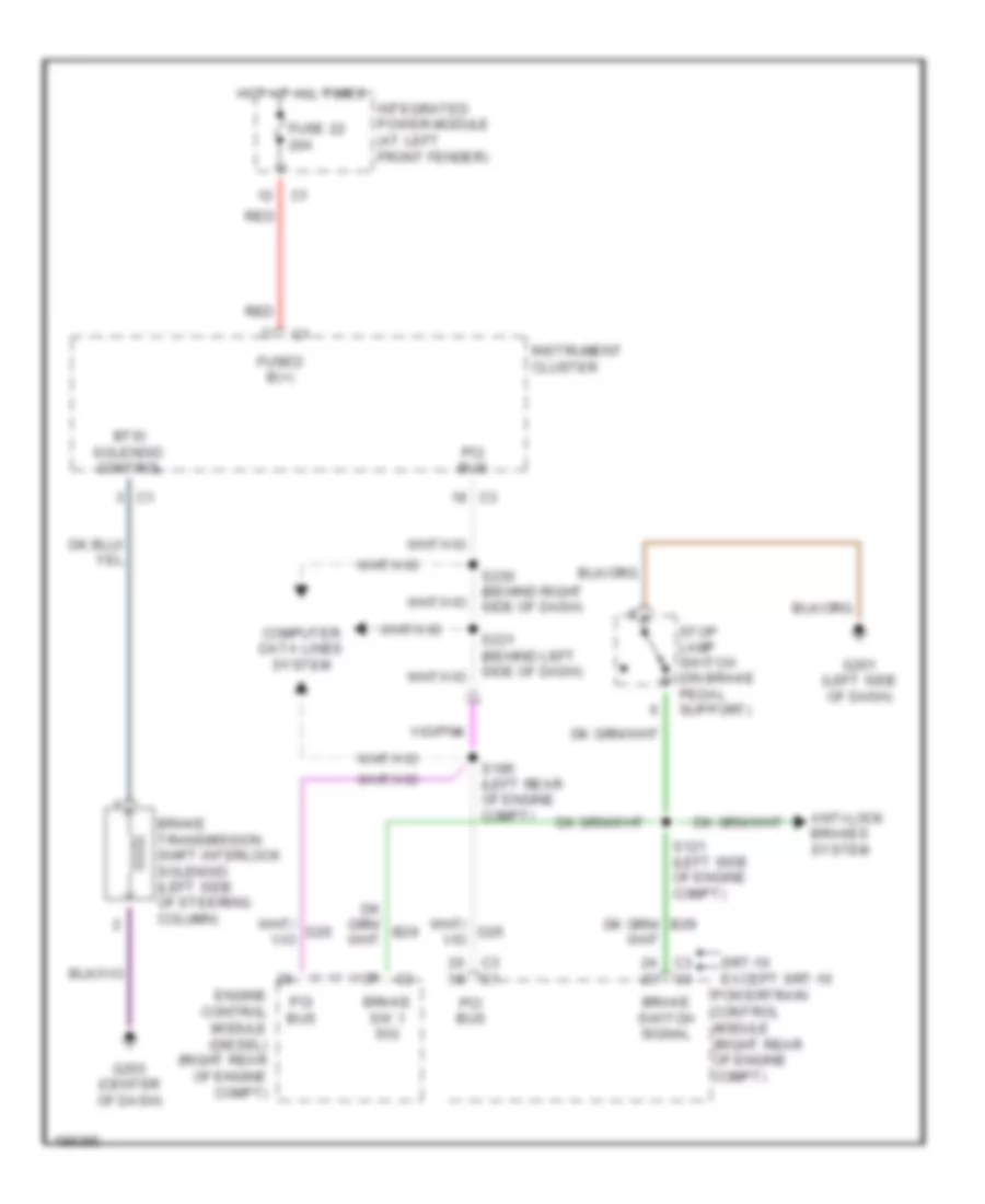 Shift Interlock Wiring Diagram for Dodge Pickup R2005 1500