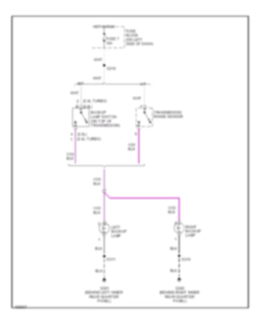 Back up Lamps Wiring Diagram for Dodge SX Sport 2003