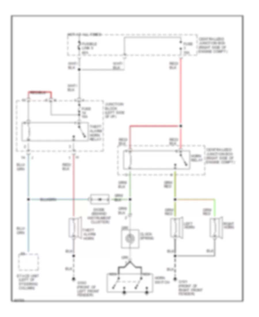 Horn Wiring Diagram with Anti theft for Dodge Stealth 1995