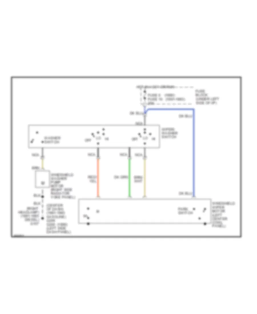 2 Speed Wiper Washer Wiring Diagram for Dodge Pickup D250 1990