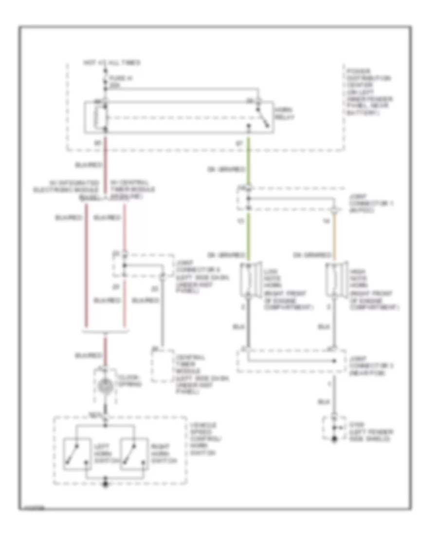 Horn Wiring Diagram for Dodge Cab  Chassis R2500 1999