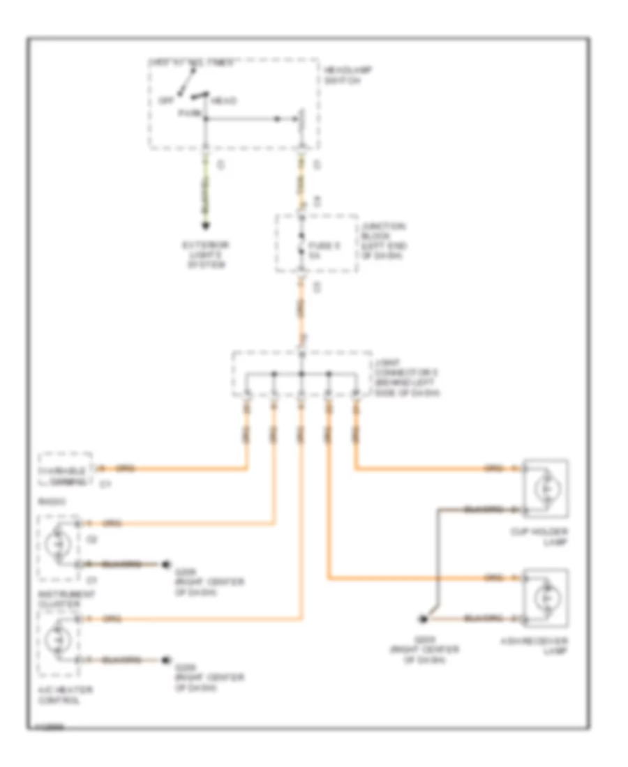 Instrument Illumination Wiring Diagram for Dodge Cab  Chassis R2500 1999