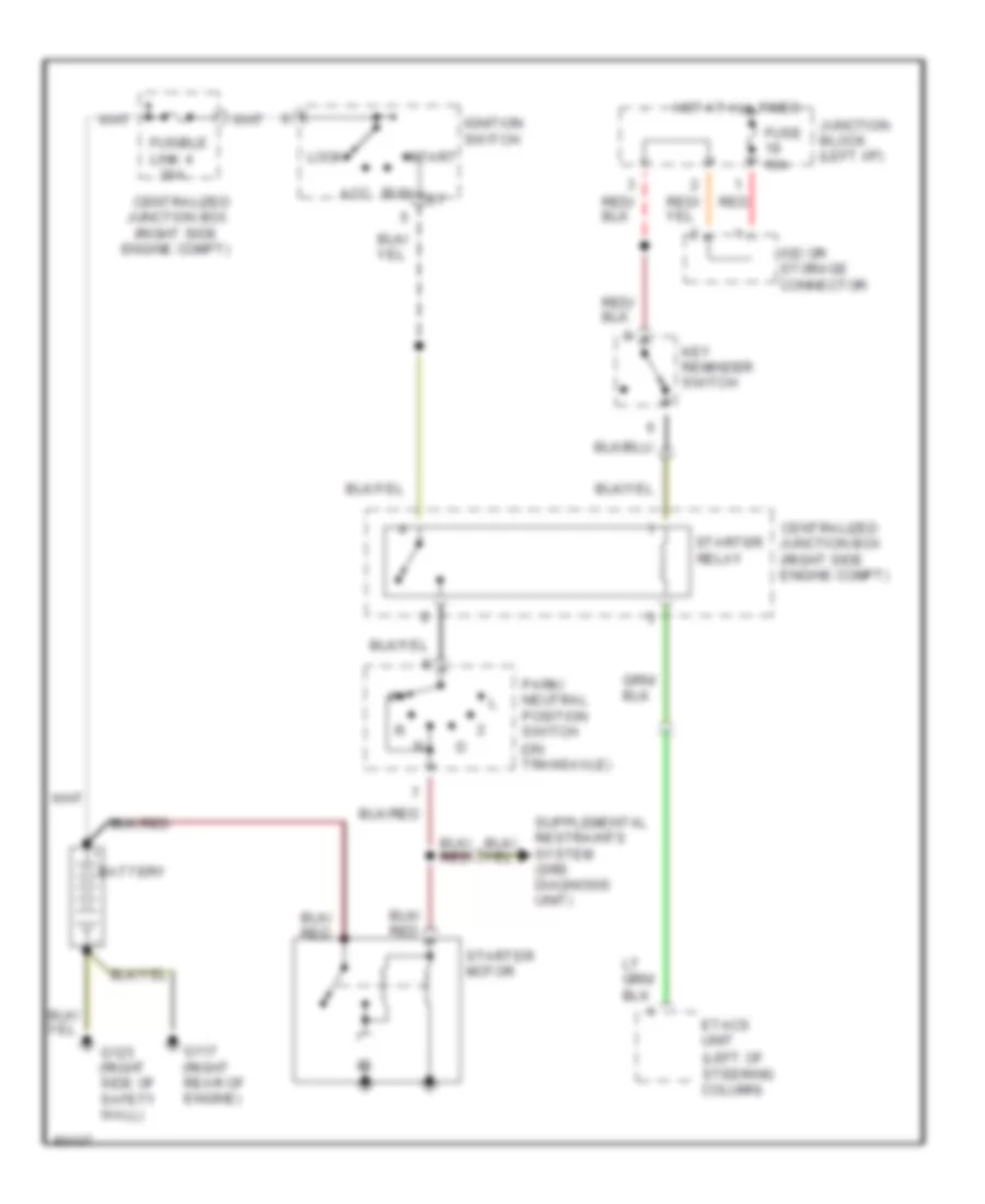 Starting Wiring Diagram, AT with Anti-Theft for Dodge Stealth RT Turbo 1995