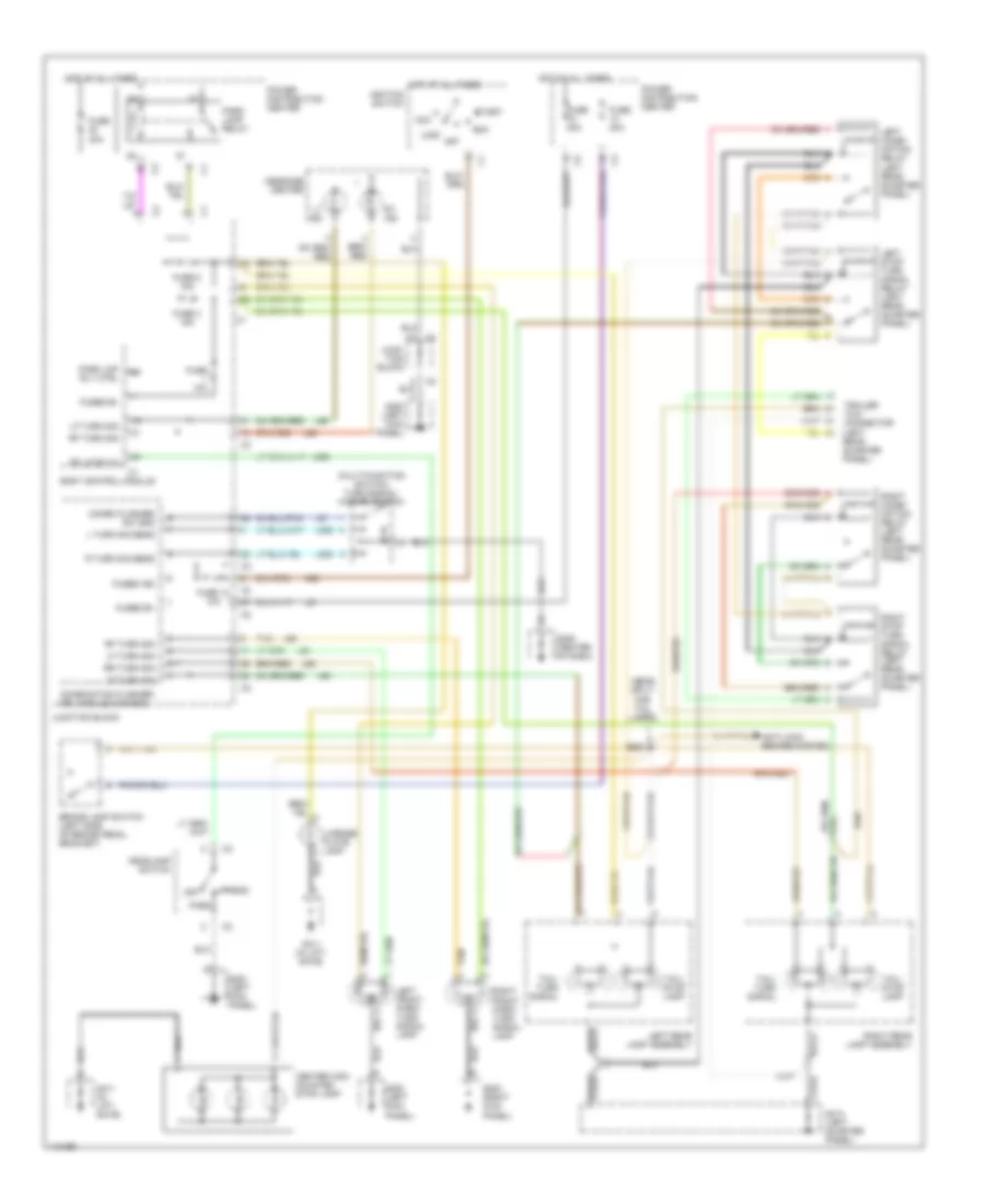 Exterior Lamps Wiring Diagram, with Trailer Tow for Dodge Caravan 1999