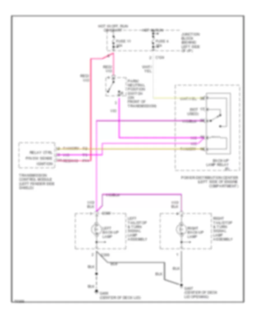 Back up Lamps Wiring Diagram A T for Dodge Stratus 1995