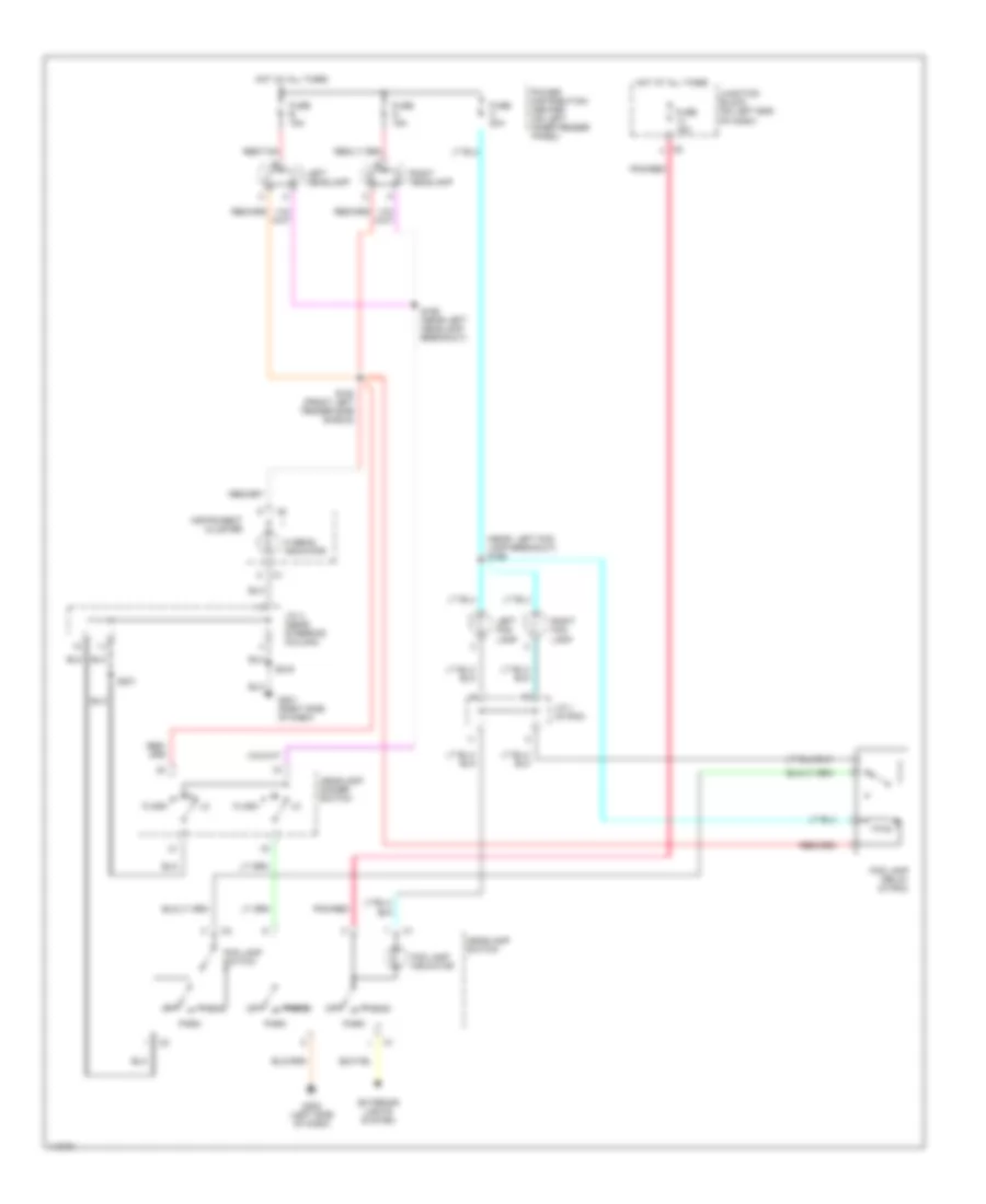 Headlight Wiring Diagram, without DRL  with Track for Dodge Dakota 1999