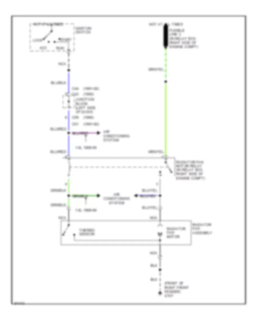 Cooling Fan Wiring Diagram for Dodge Colt GL 1992