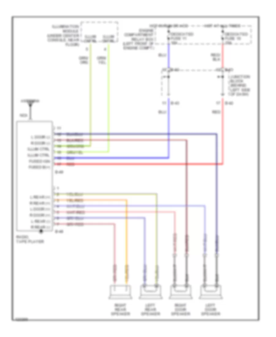 Radio Wiring Diagrams without Amplifier for Dodge Avenger 1996