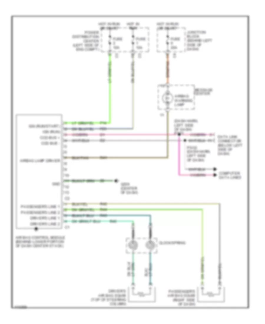 Supplemental Restraint Wiring Diagram for Dodge Grand Caravan ES 1999