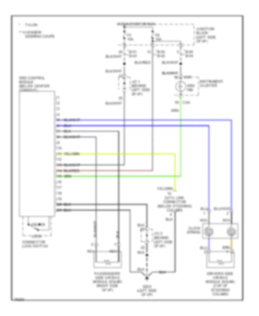 Supplemental Restraint Wiring Diagram for Dodge Avenger ES 1996
