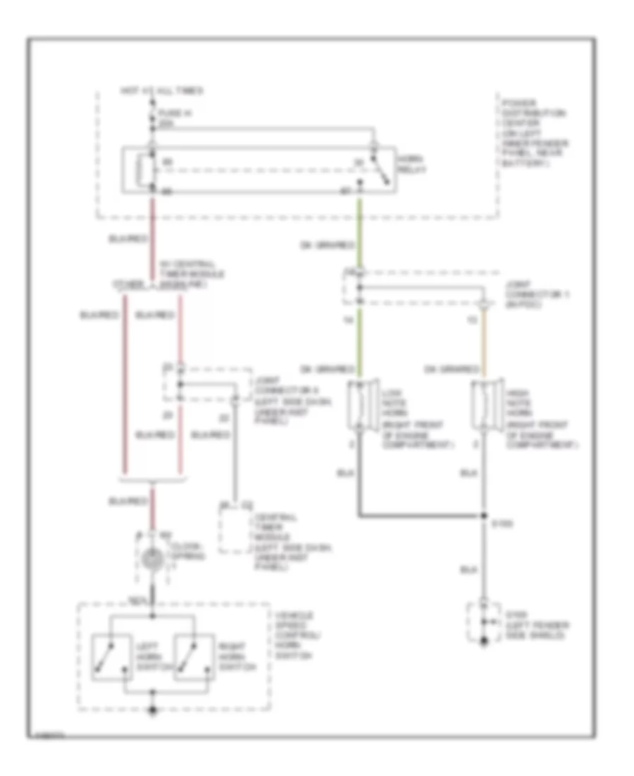 Horn Wiring Diagram for Dodge Cab  Chassis R2500 2002