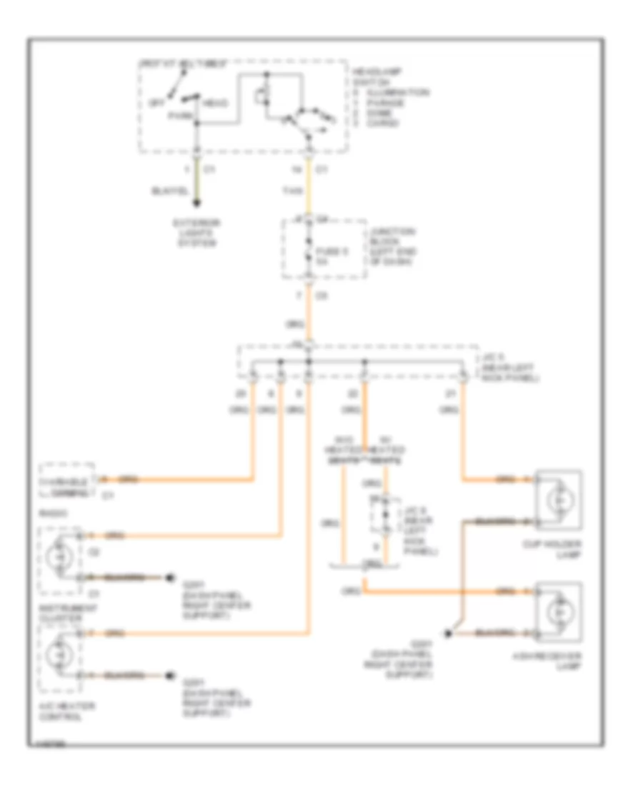 Instrument Illumination Wiring Diagram for Dodge Cab  Chassis R2002 2500