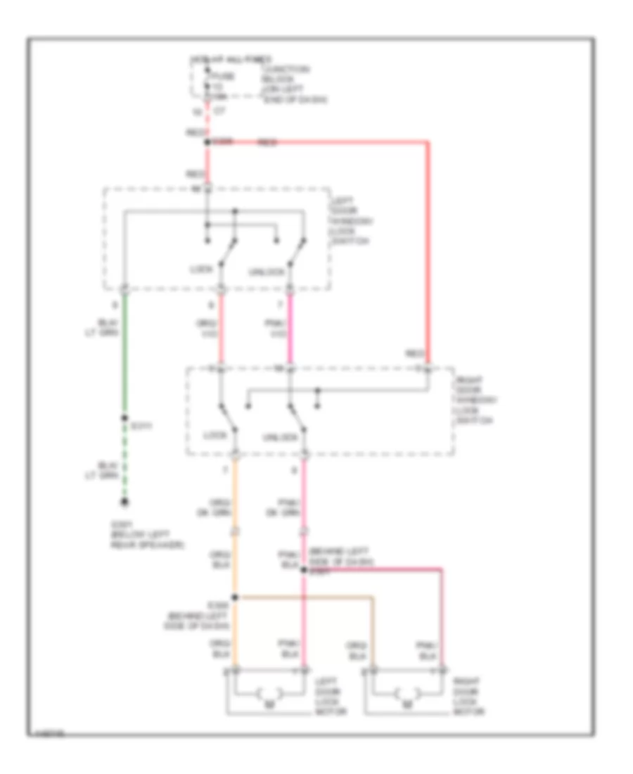 Power Door Lock Wiring Diagram, without Keyless Entry for Dodge Cab  Chassis R2500 2002