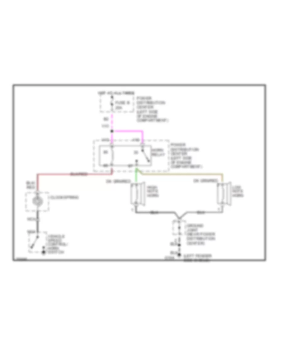 Horn Wiring Diagram for Dodge Cab  Chassis R2500 1996