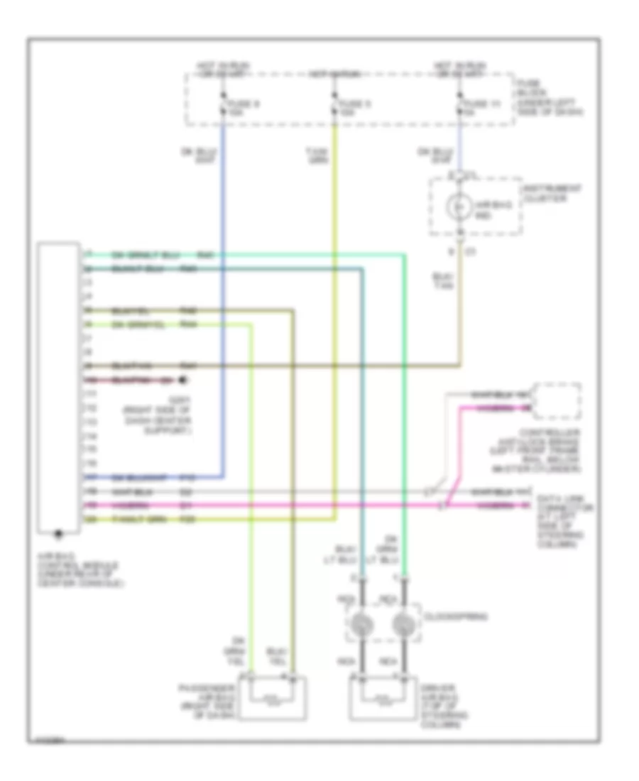 Supplemental Restraint Wiring Diagram for Dodge Neon 1999
