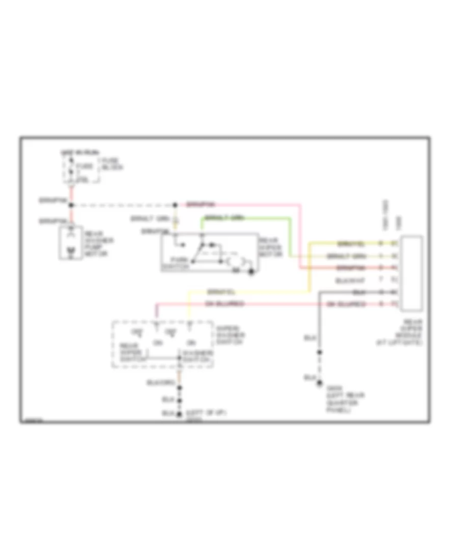 Электросхема заднего стеклоочистителя дворника и омывателя для Dodge Daytona ES 1992