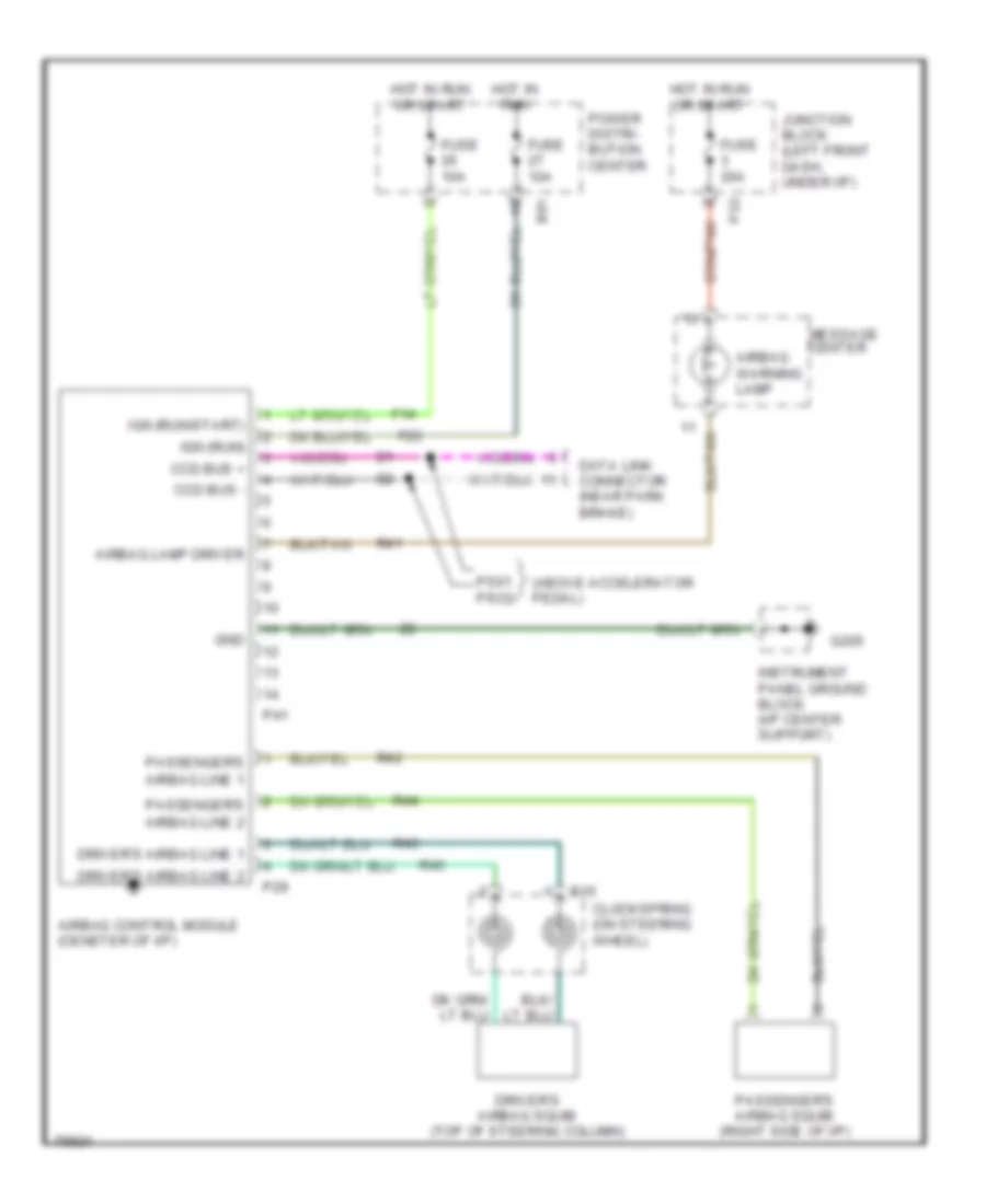 Supplemental Restraint Wiring Diagram for Dodge Caravan ES 1996