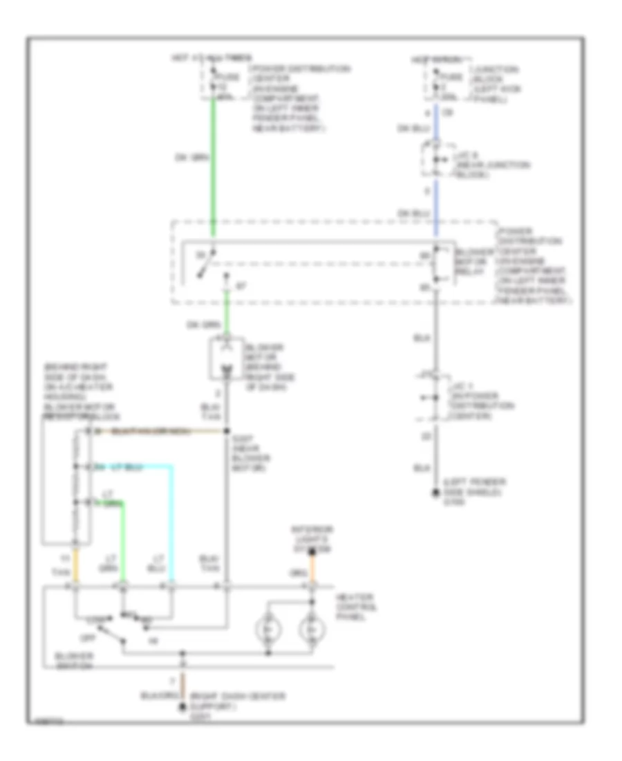 Heater Wiring Diagram for Dodge Pickup R1500 1999