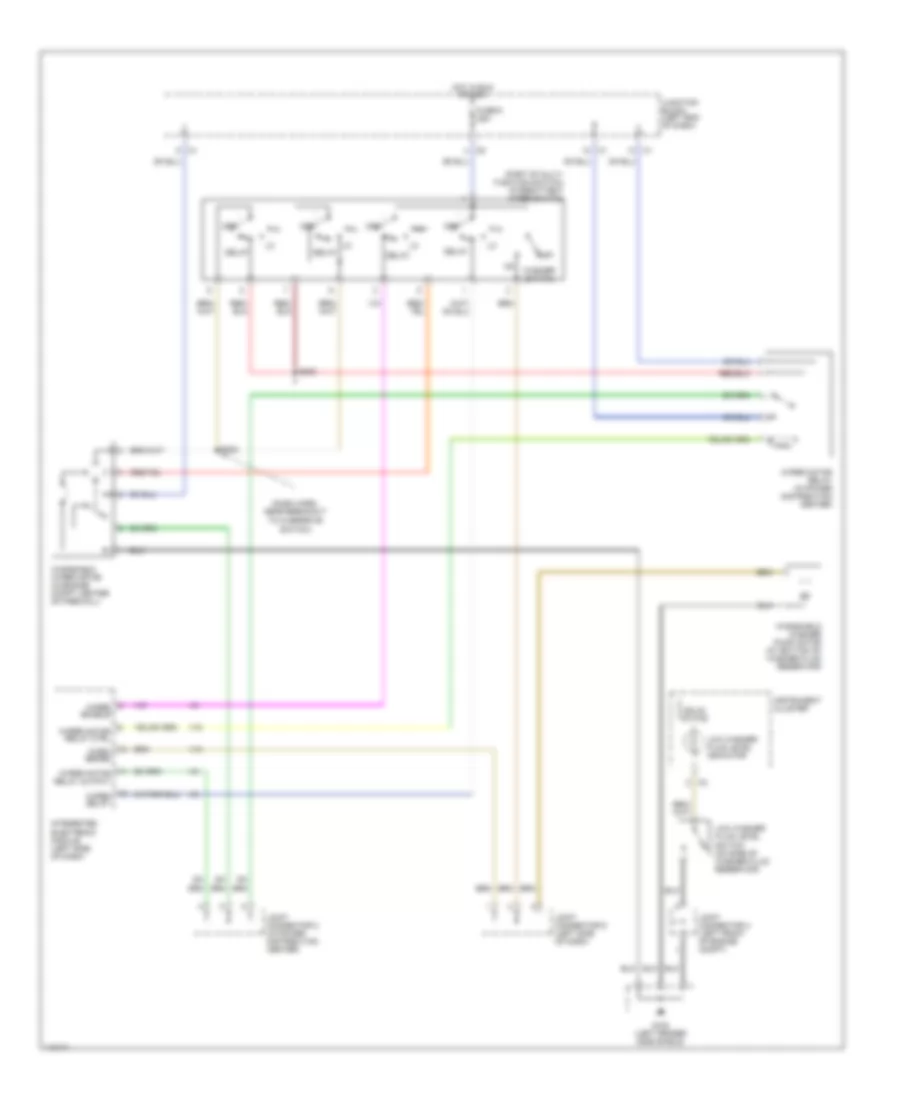 Электросхема стеклоочистителя, дворников и омывателя для Dodge Pickup R2500 1999