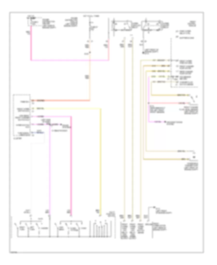 Электросхема передних стеклоочистителей дворников и омывателя лобового стекла для Dodge Durango 2004