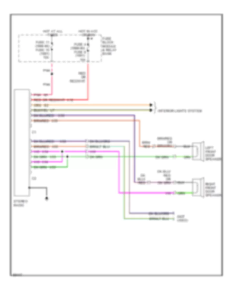 Radio Wiring Diagrams 2 Speaker System for Dodge Ramcharger AW150 1990