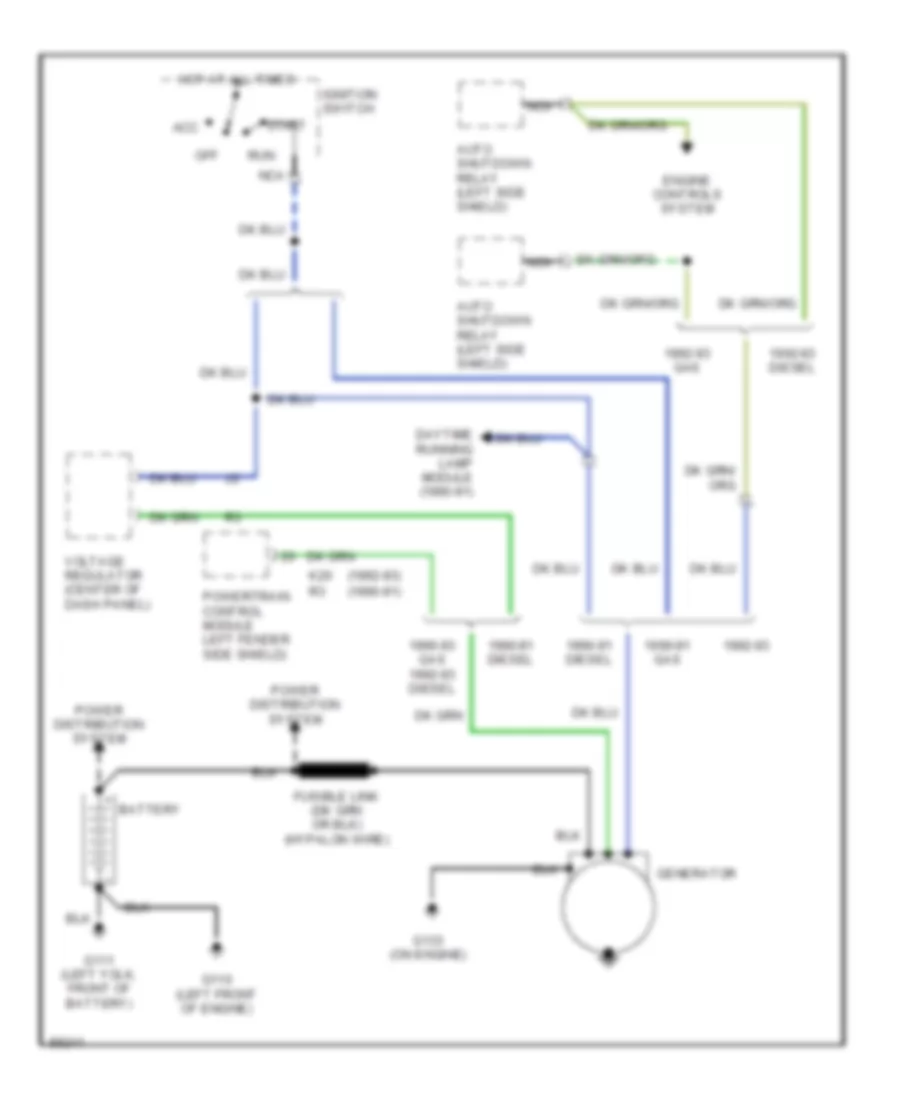 Charging Wiring Diagram for Dodge Ramcharger AW150 1990