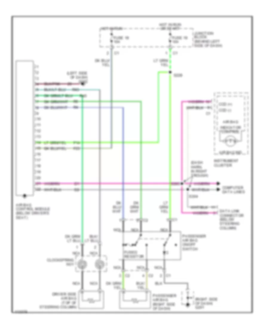 Supplemental Restraint Wiring Diagram for Dodge Ram Wagon B1999 2500