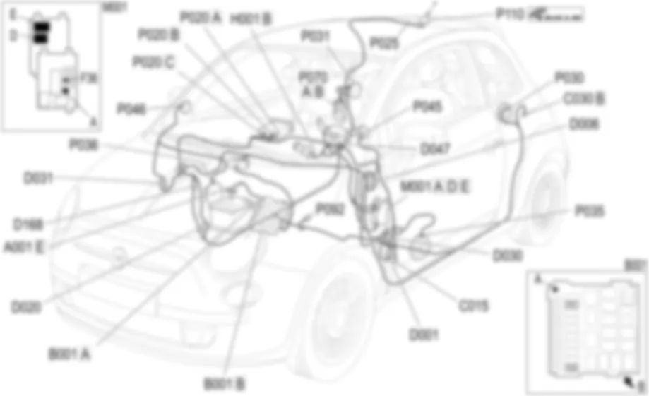 AUTORADIO - LOCALISATION DES COMPOSANTS Fiat 500 1.4 16v  