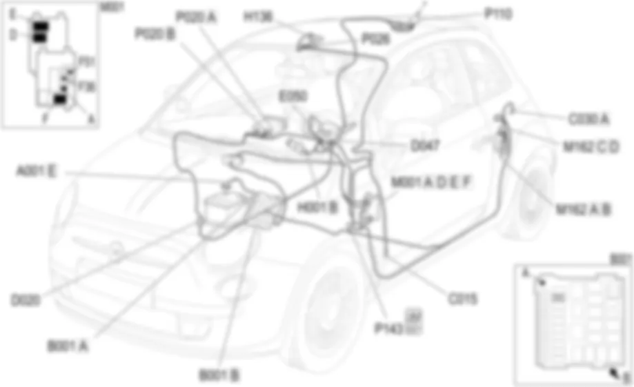 LOCALISATION DES COMPOSANTS DU NAVIGATEUR Fiat 500 1.4 16v  