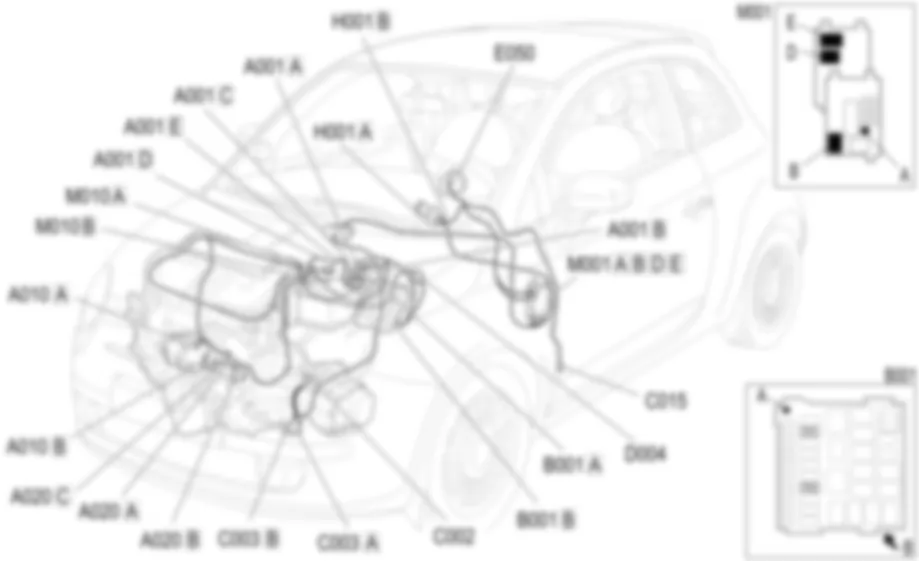 ARRANQUE Y RECARGA - UBICACION DE LOS COMPONENTES Fiat 500 1.3 Multijet ARRANQUE Y RECARGA - UBICACION DE LOS COMPONENTES Fiat 500 1.3 Multijet