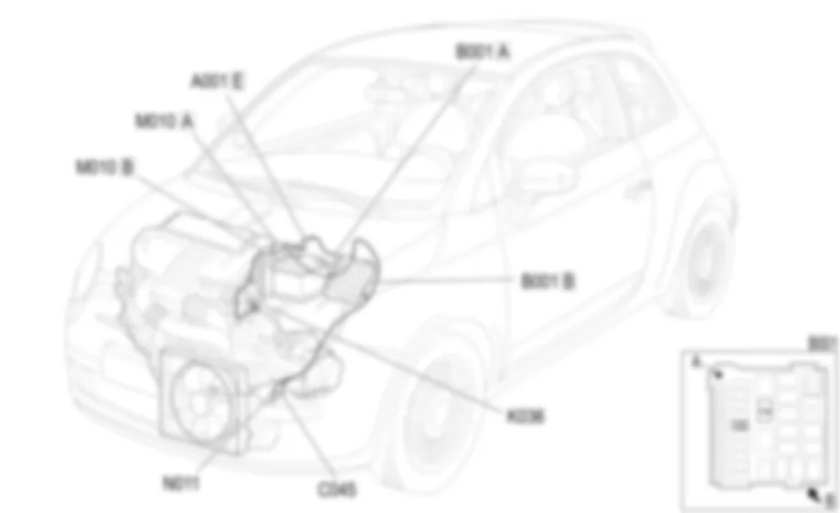 REFRIGERACION MOTOR - UBICACION DE LOS COMPONENTES Fiat 500 1.3 Multijet  
