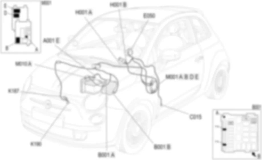 SISTEMA DE FILTRO ANTIPARTICULAS - UBICACION DE LOS COMPONENTES Fiat 500 1.3 Multijet  