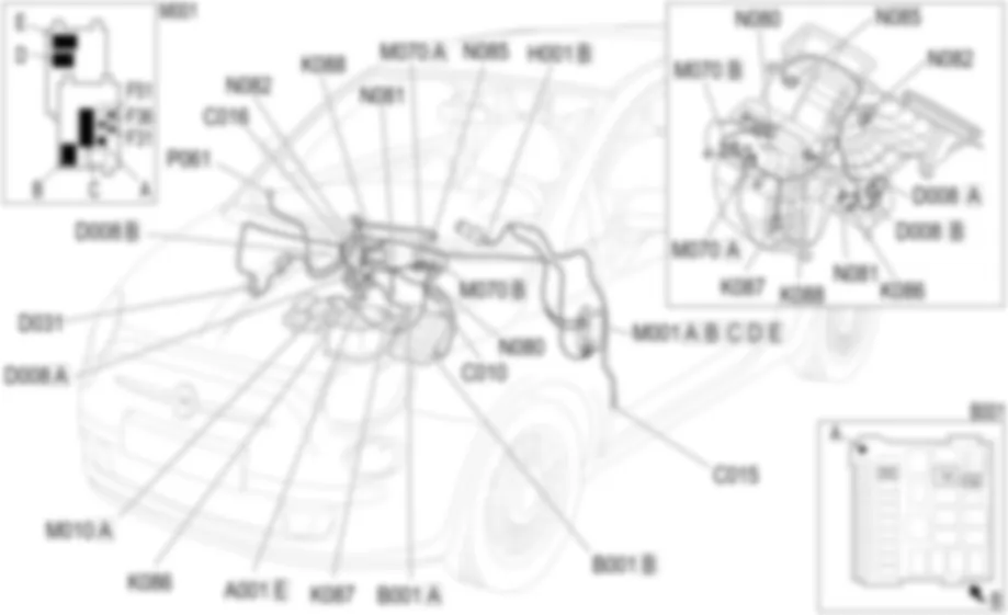 CLIMATISEUR - LOCALISATION DES COMPOSANTS Fiat 500 1.4 16v  